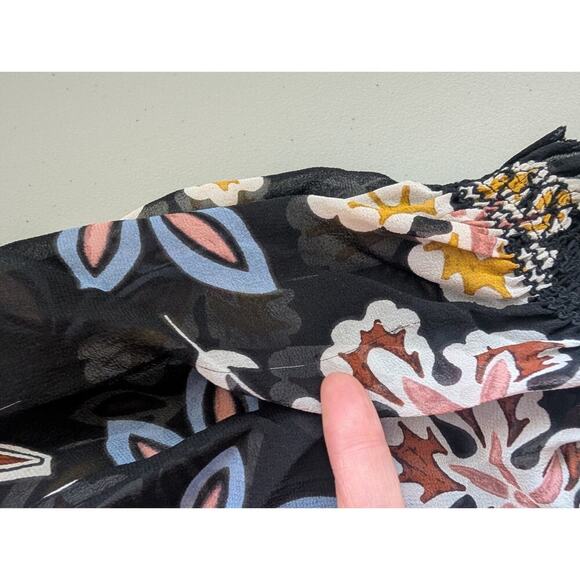 Tory Burch Silk Floral Indie Tiered Maxi Dress Size 0 Hopewell Runs Large #1A459 - Picture 10 of 12